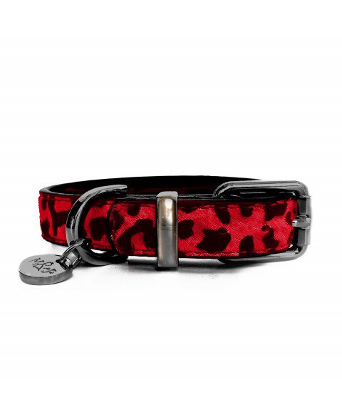 Collar leopardo Rojo