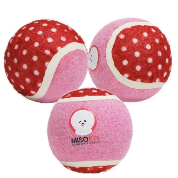 Pelotas de tenis rosas. Set de 3 uds de 7,5cm. Misoko